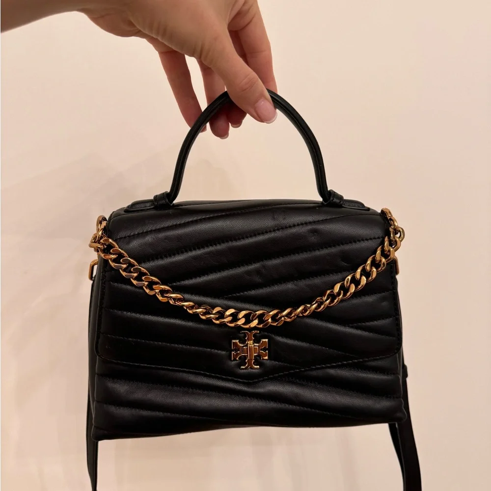 Tory Burch Black Quilted Leather Handbag - Picture 3 of 16